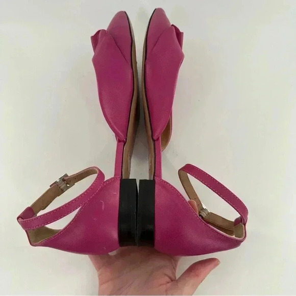 Lewit Alesia womens flats size 39 pink fuchsia Italian leather pointy toe dorsay - Picture 7 of 15